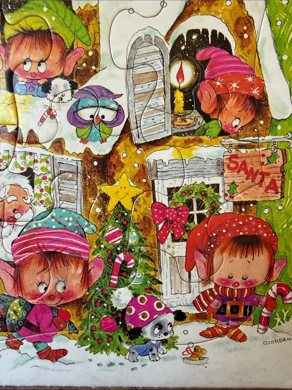Vintage 1974 Santa’s House Frame-Tray puzzle